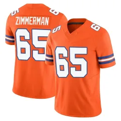 Men's Gary Zimmerman Denver Broncos No.65 Limited Alternate Vapor F.U.S.E. Mile High Collection 1977 Throwback Jersey - Orange