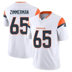 Men's Gary Zimmerman Denver Broncos No.65 Limited Vapor F.U.S.E. Jersey - White
