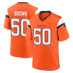 Men's JB Brown Denver Broncos No.50 Game Jersey - Orange