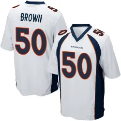 Men's JB Brown Denver Broncos No.50 Game Jersey - White