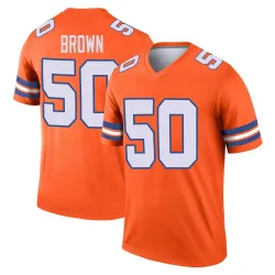 Men's JB Brown Denver Broncos No.50 Legend Alternate Mile High Collection 1977 Throwback Jersey - Orange