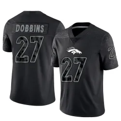 Men's J.K. Dobbins Denver Broncos No.27 Limited Reflective Jersey - Black