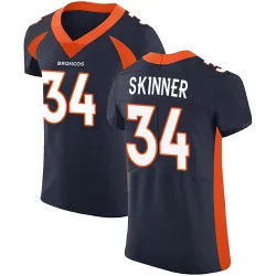 Men's JL Skinner Denver Broncos No.34 Elite Alternate Vapor Untouchable Jersey - Navy