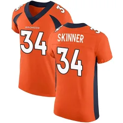 Men's JL Skinner Denver Broncos No.34 Elite Team Color Vapor Untouchable Jersey - Orange