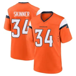 Men's JL Skinner Denver Broncos No.34 Game Jersey - Orange