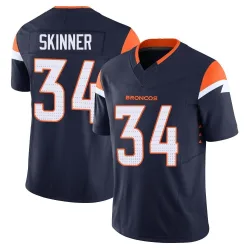 Men's JL Skinner Denver Broncos No.34 Limited Alternate Vapor F.U.S.E. Jersey - Navy