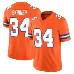 Men's JL Skinner Denver Broncos No.34 Limited Alternate Vapor F.U.S.E. Mile High Collection 1977 Throwback Jersey - Orange