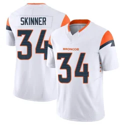 Men's JL Skinner Denver Broncos No.34 Limited Vapor F.U.S.E. Jersey - White