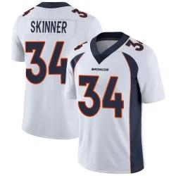 Men's JL Skinner Denver Broncos No.34 Limited Vapor Untouchable Jersey - White