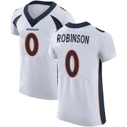 Men's Jaden Robinson Denver Broncos No.0 Elite Vapor Untouchable Jersey - White