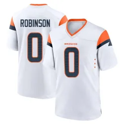 Men's Jaden Robinson Denver Broncos No.0 Game 2nd Jersey - White