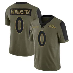 Men's Jaden Robinson Denver Broncos No.0 Limited 2021 Salute To Service Jersey - Olive