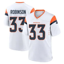 Men's Jaden Robinson Denver Broncos No.33 Game 2nd Jersey - White
