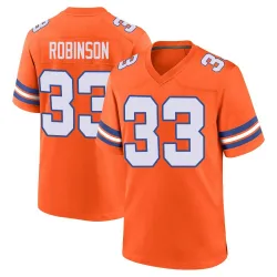 Men's Jaden Robinson Denver Broncos No.33 Game Alternate Mile High Collection 1977 Throwback Jersey - Orange