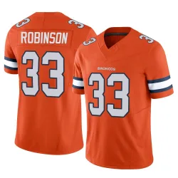 Men's Jaden Robinson Denver Broncos No.33 Limited Vapor F.U.S.E. Jersey - Orange