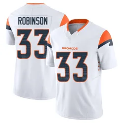 Men's Jaden Robinson Denver Broncos No.33 Limited Vapor F.U.S.E. Jersey - White