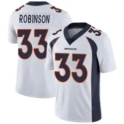 Men's Jaden Robinson Denver Broncos No.33 Limited Vapor Untouchable Jersey - White