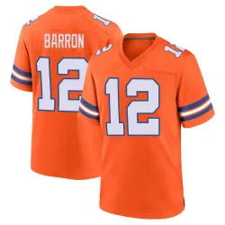 Men's Jahdae Barron Denver Broncos No.12 Game Alternate Mile High Collection 1977 Throwback Jersey - Orange
