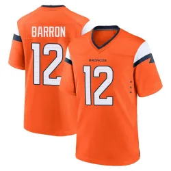 Men's Jahdae Barron Denver Broncos No.12 Game Jersey - Orange