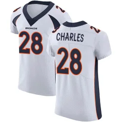 Men's Jamaal Charles Denver Broncos No.28 Elite Vapor Untouchable Jersey - White