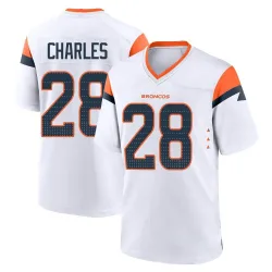 Men's Jamaal Charles Denver Broncos No.28 Game 2nd Jersey - White
