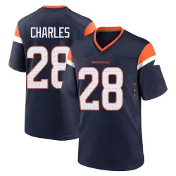 Men's Jamaal Charles Denver Broncos No.28 Game Alternate Jersey - Navy