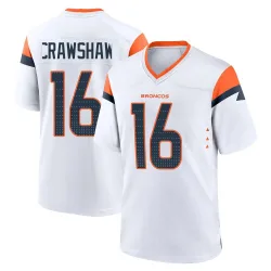 Men's Jeremy Crawshaw Denver Broncos No.16 Game 2nd Jersey - White
