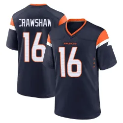 Men's Jeremy Crawshaw Denver Broncos No.16 Game Alternate Jersey - Navy