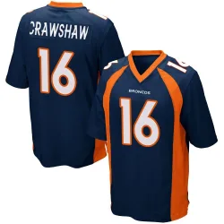 Men's Jeremy Crawshaw Denver Broncos No.16 Game Alternate Jersey - Navy Blue