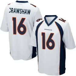 Men's Jeremy Crawshaw Denver Broncos No.16 Game Jersey - White