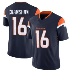 Men's Jeremy Crawshaw Denver Broncos No.16 Limited Alternate Vapor F.U.S.E. Jersey - Navy