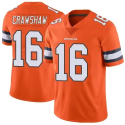 Men's Jeremy Crawshaw Denver Broncos No.16 Limited Color Rush Vapor Untouchable Jersey - Orange