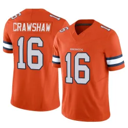 Men's Jeremy Crawshaw Denver Broncos No.16 Limited Vapor F.U.S.E. Jersey - Orange