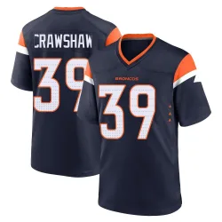 Men's Jeremy Crawshaw Denver Broncos No.39 Game Alternate Jersey - Navy
