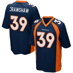 Men's Jeremy Crawshaw Denver Broncos No.39 Game Alternate Jersey - Navy Blue