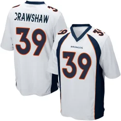 Men's Jeremy Crawshaw Denver Broncos No.39 Game Jersey - White