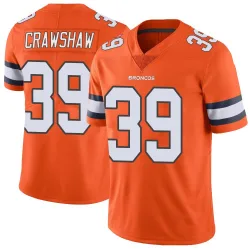 Men's Jeremy Crawshaw Denver Broncos No.39 Limited Color Rush Vapor Untouchable Jersey - Orange