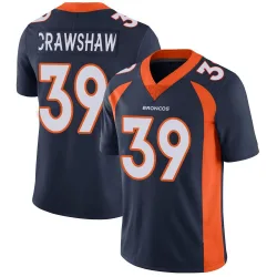 Men's Jeremy Crawshaw Denver Broncos No.39 Limited Vapor Untouchable Jersey - Navy