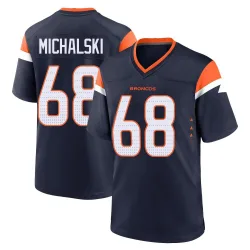 Men's Joe Michalski Denver Broncos No.68 Game Alternate Jersey - Navy