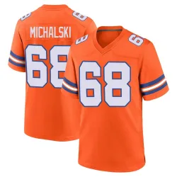 Men's Joe Michalski Denver Broncos No.68 Game Alternate Mile High Collection 1977 Throwback Jersey - Orange