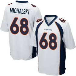 Men's Joe Michalski Denver Broncos No.68 Game Jersey - White