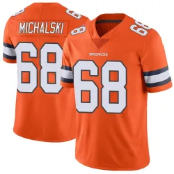 Men's Joe Michalski Denver Broncos No.68 Limited Color Rush Vapor Untouchable Jersey - Orange