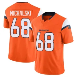 Men's Joe Michalski Denver Broncos No.68 Limited Vapor F.U.S.E. 2nd Jersey - Orange