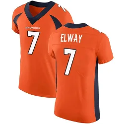 Men's John Elway Denver Broncos No.7 Elite Team Color Vapor Untouchable Jersey - Orange