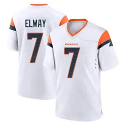 Men's John Elway Denver Broncos No.7 Game 2nd Jersey - White