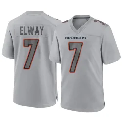 Men's John Elway Denver Broncos No.7 Game Atmosphere Fashion Jersey - Gray
