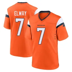 Men's John Elway Denver Broncos No.7 Game Jersey - Orange