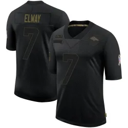 Men's John Elway Denver Broncos No.7 Limited 2020 Salute To Service Jersey - Black