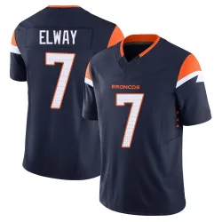 Men's John Elway Denver Broncos No.7 Limited Alternate Vapor F.U.S.E. Jersey - Navy