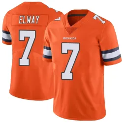 Men's John Elway Denver Broncos No.7 Limited Color Rush Vapor Untouchable Jersey - Orange